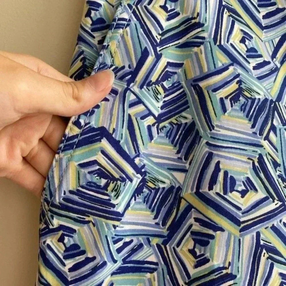 Talbots Geometric Print Skirt, Blue and Green Mini Skirt, Women’s Size 6 - Picture 4 of 10